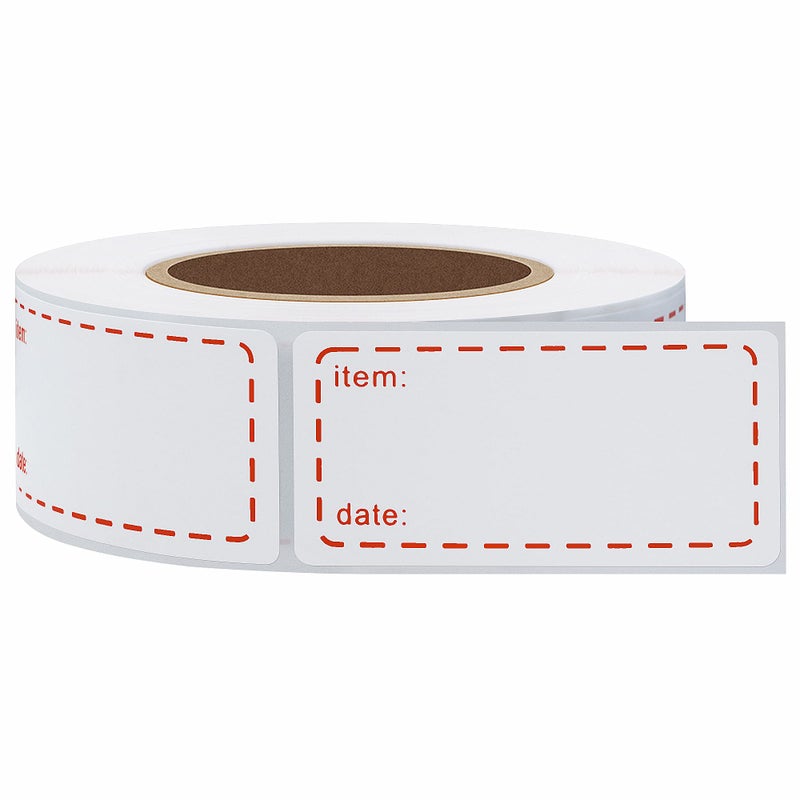Hybsk 500pcs Freezer Labels Removable Storage Stickers 1x2 Inch Waterproof Oil-Resistant Refrigerator Kitchen Labels (Red) - Image 4